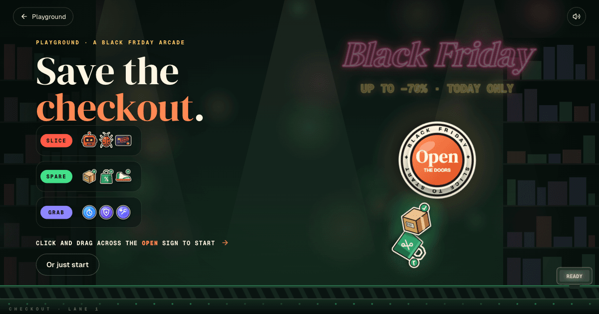 Save the Checkout — a Black Friday slicing arcade